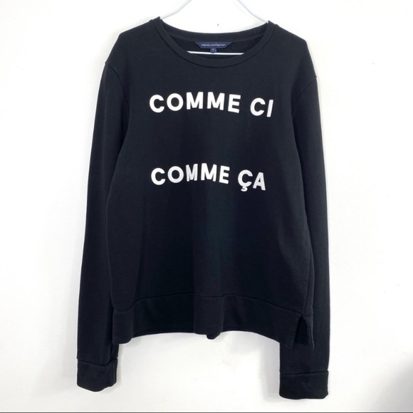FRENCH Connection Ci Comme Ca Pullover Casual Cotton Crew neck Sweatshirt Black - Picture 2 of 8